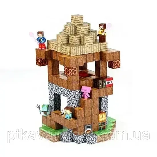 Магнітний конструктор Minecraft аванпост вежа 224 магнітних блоків + 8 фігурок Dream World LZCK 043 Хмельницький