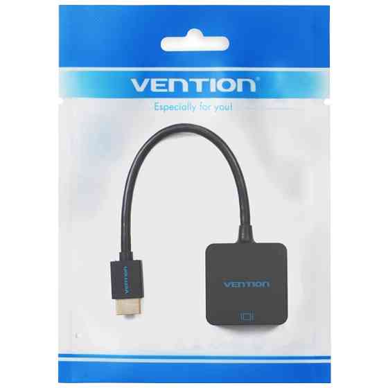 Перехідник HDMI M -> VGA F, 1080P 60Hz, 3,5мм Micro USB (F) powered, кабель 0,15м Vention чорний Вінниця