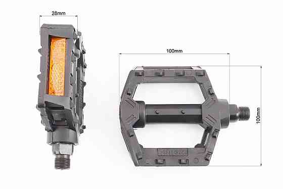 Педалі BMX 9/16" (111x99x23mm) пластикові, чорні 205DU Київ