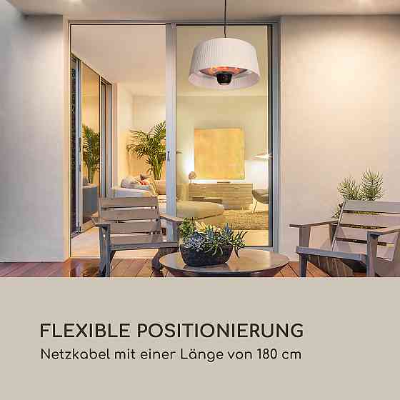 Нагрівач для тераси Venice Heat 800/1000/1800 Вт з дистанційним керуванням білий Білий (Німеччина, читати Рівне