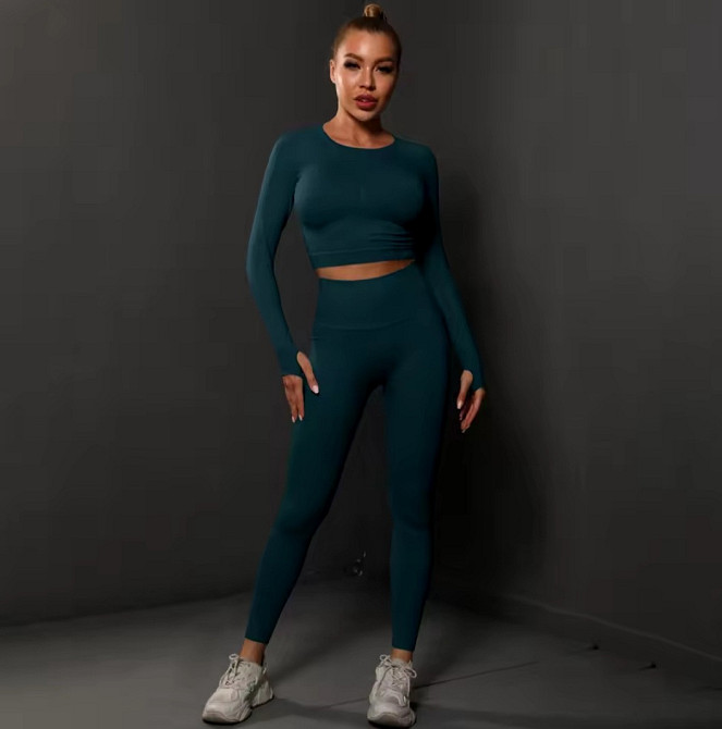 Жіночий костюм для фітнесу спортивний L зелений Київ - фото 1