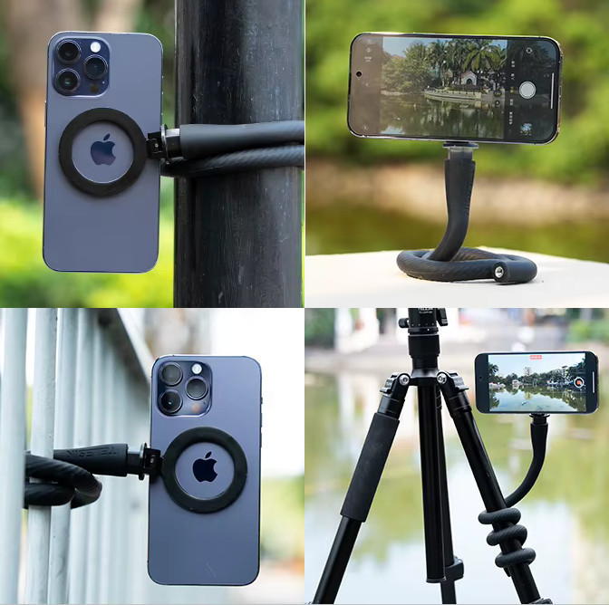 Тримач смартфона на гнучкій ніжці з магнітним кріпленням MagSafe Telesin P3-FM-01GY Київ - фото 9