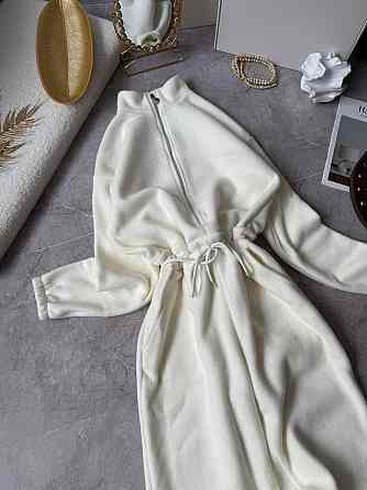 Женский теплый повседневный комбинезон из двухстороннего флиса Молочный, 42/46 Одесса