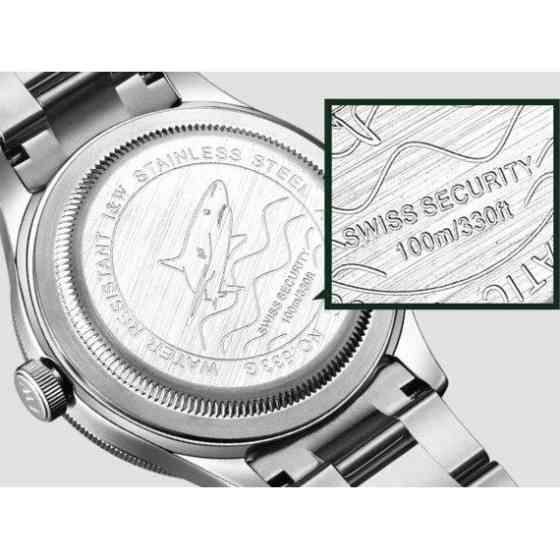 Чоловічий механічний наручний годинник Carnival Shark 10 Bar (Чорний) Вінниця