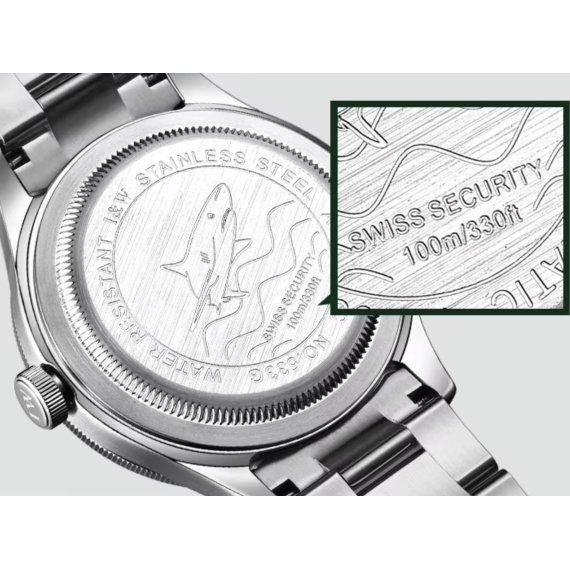 Мужские механические наручные часы Carnival Shark 10 Bar (Черные) Винница - изображение 6