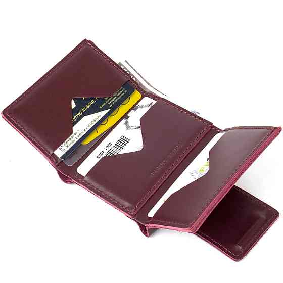 Глянцевое кожаное портмоне GRANDE PELLE 11456 Бордовый Киев