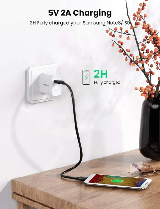 Кабель UGREEN US130 USB 3.0 A Male to Micro USB 3.0 Male Cable 0.5m (Black)(UGR-10840) Киев - изображение 4