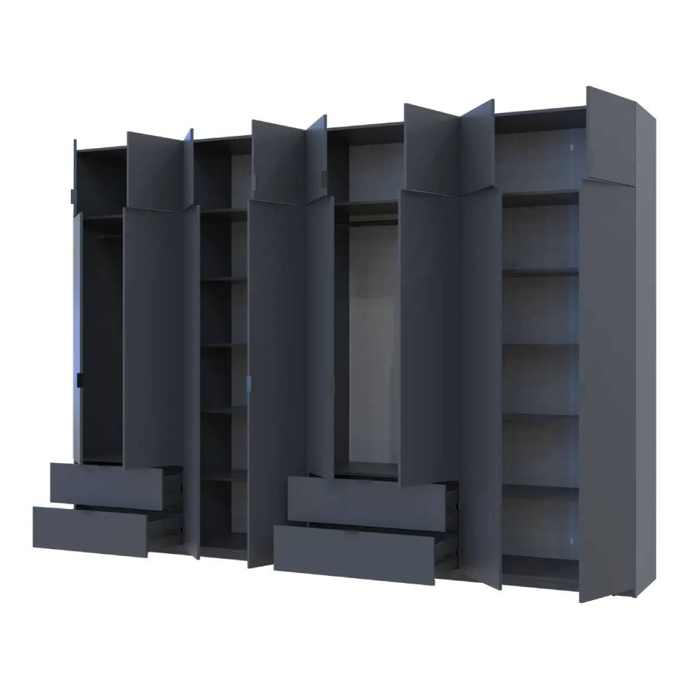 Шафа для одягу Doros Лукас Графіт 4+4 ДСП 340х50х240 DRS-011701 (42005141) Львів - фото 2