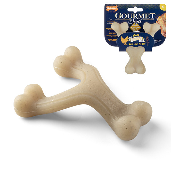 Nylabone Gourmet Wishbone Chicken НІЛАБОН ГУРМЕ ПОТРІЙНА КІСТКА жувальна іграшка для собак, смак курки Київ - фото 1