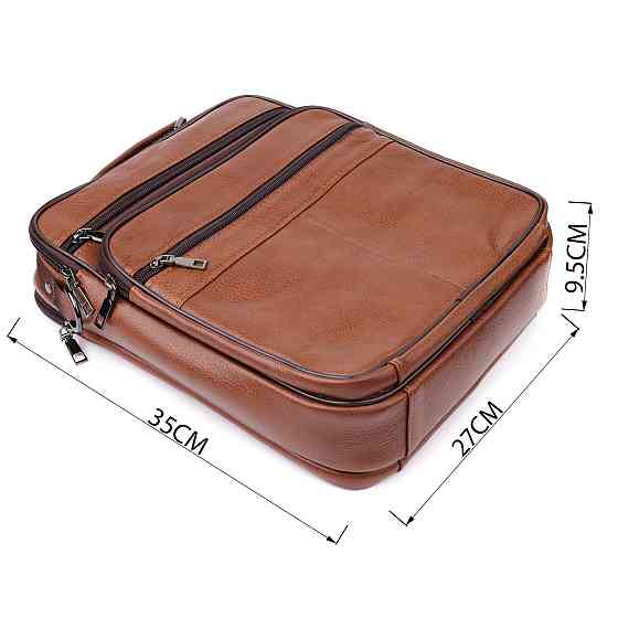 Сумка чоловіча з ручкою для перенесення в руці з натуральної шкіри Vintage 23031 Світло-коричневий Київ