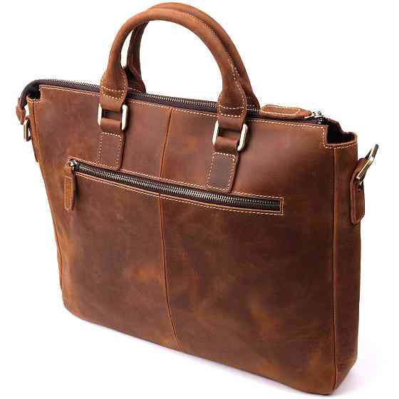 Стильный портфель в винтажном стиле из натуральной кожи Коричневый (Vintage) Киев