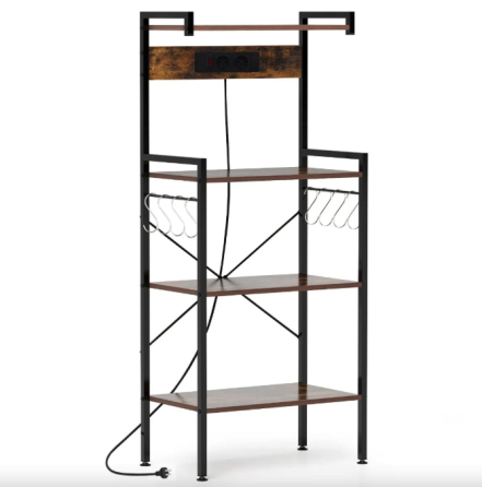 Стелаж Costway Surette з місцем для мікрохвильової печі та з двома розетками в стилі Loft Київ