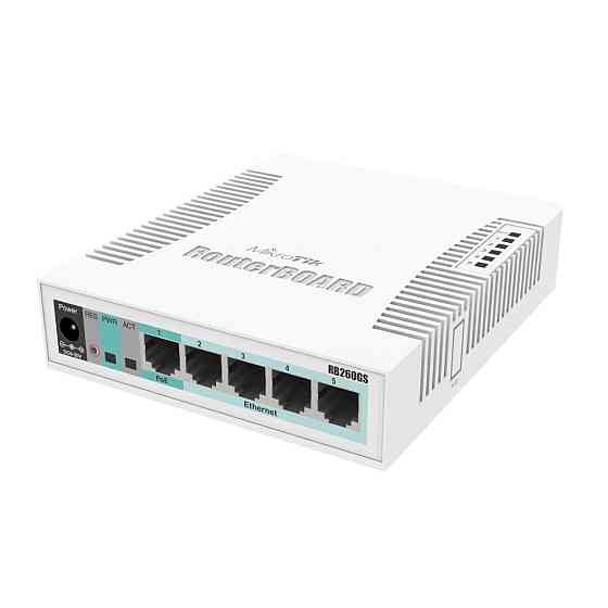 Комутатор MikroTik CSS106-5G-1S (RB260GS) (5x1Gb, 1x SFP) Так Харків