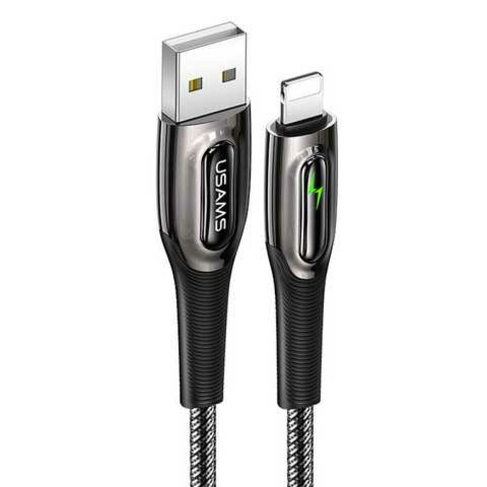 Кабель Usams US-SJ469 Lightning Smart Power-off Cable Raydan Series 1.2m Black Київ - фото 1