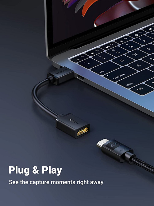 Перехідник UGreen Mini HDMI to HDMI Female Adapter Cable 15845 (Чорний, 0.5м) Николаев - изображение 4