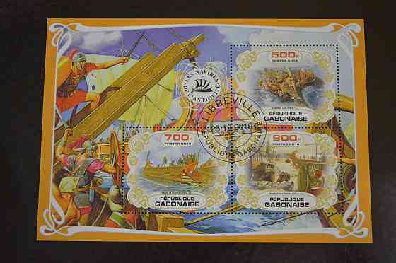 Габон. Марки. Особистості. Транспорт. Блок. 2019 рік (В-4) Полтава
