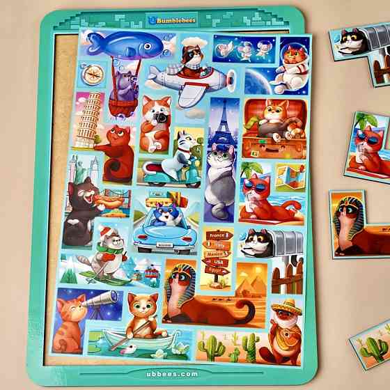 Дерев'яний сортер "Тетріс великий - Котики" (ПСД125) PSD125 Вінниця