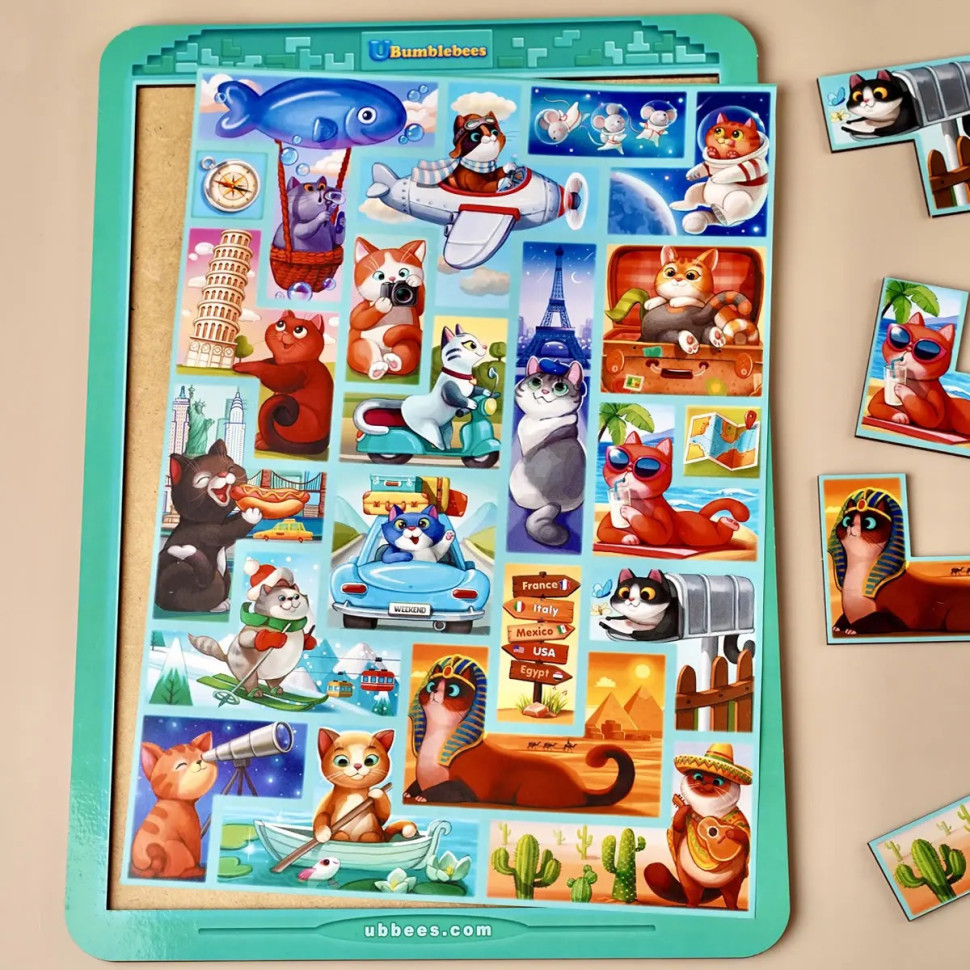 Дерев'яний сортер "Тетріс великий - Котики" (ПСД125) PSD125 Вінниця - фото 5