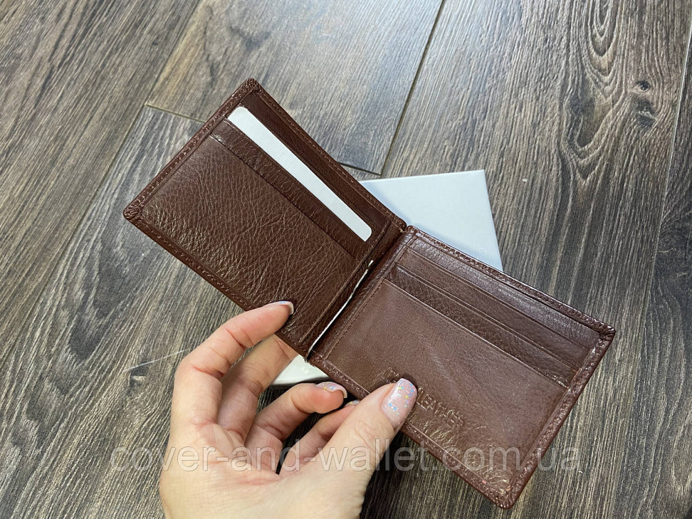 Коричневый кожаный зажим для купюр с блоком для карт ST B470 coffee Киев - изображение 3