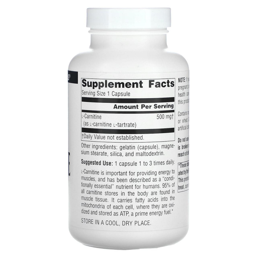 L-карнітин Source Naturals L-Carnitine 500 мг 120 капсул Київ - фото 2