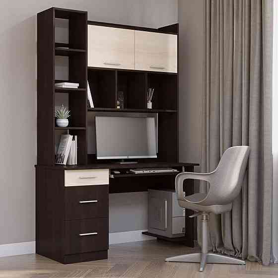 Компьютерный стол с полками Эверест Школьник-6 венге + дуб молочный (DTM-2149) Львов