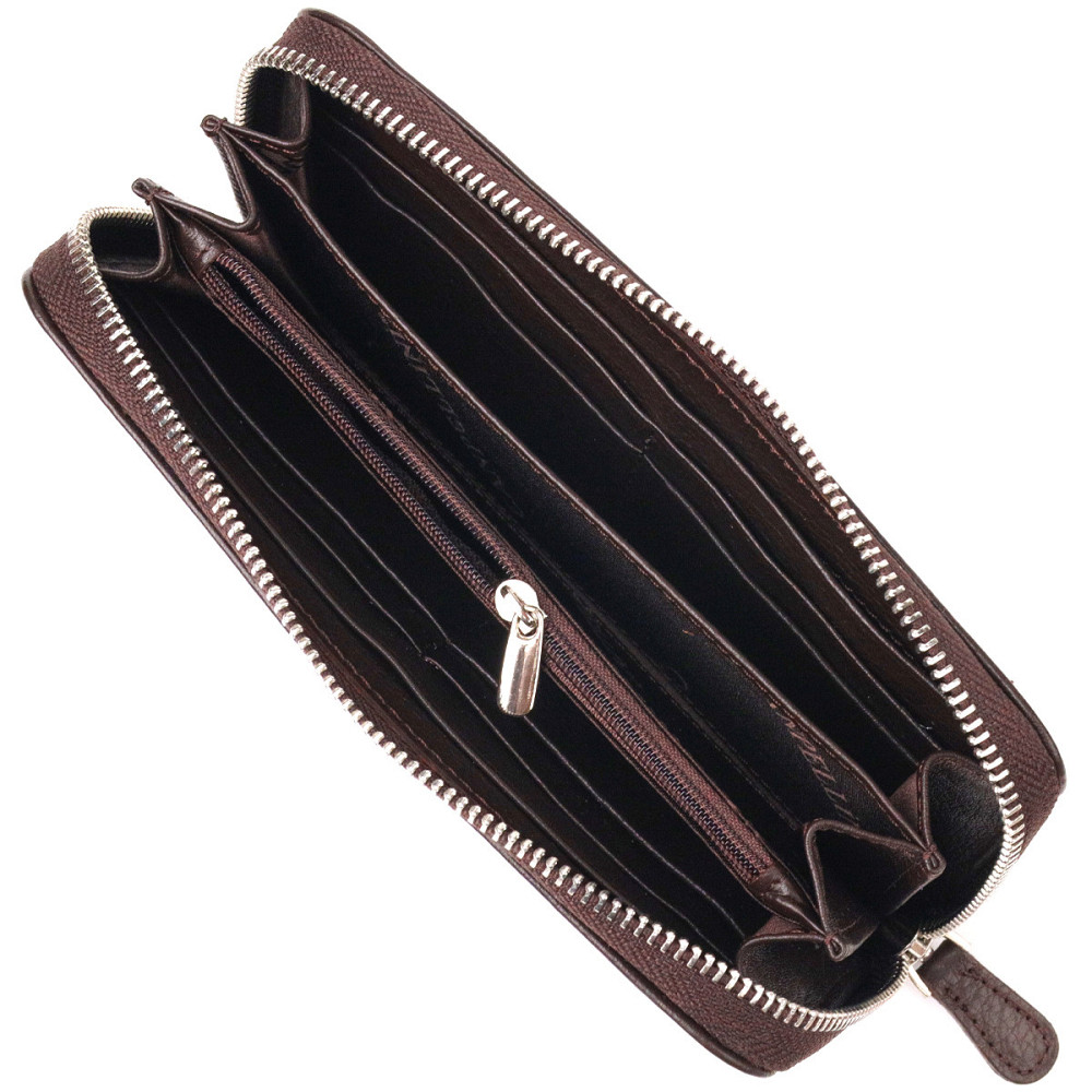 Практичный кошелек для женщин из натуральной зернистой кожи CANPELLINI 21617 Коричневый Киев - изображение 5