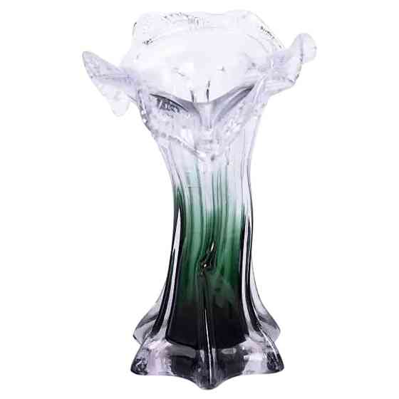 Фігурна зелена ваза для квітів 20 см Київ