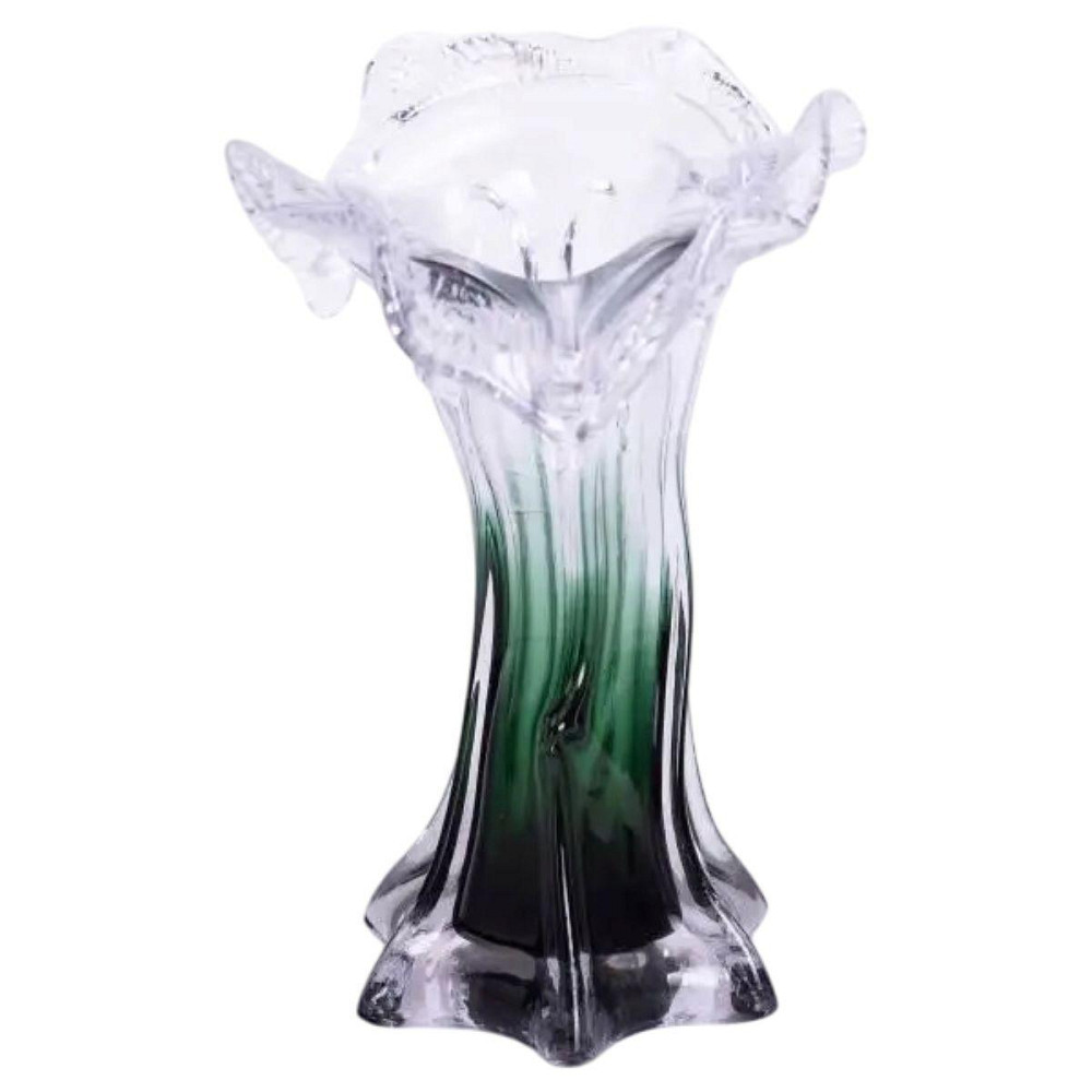 Фігурна зелена ваза для квітів 20 см Київ - фото 4