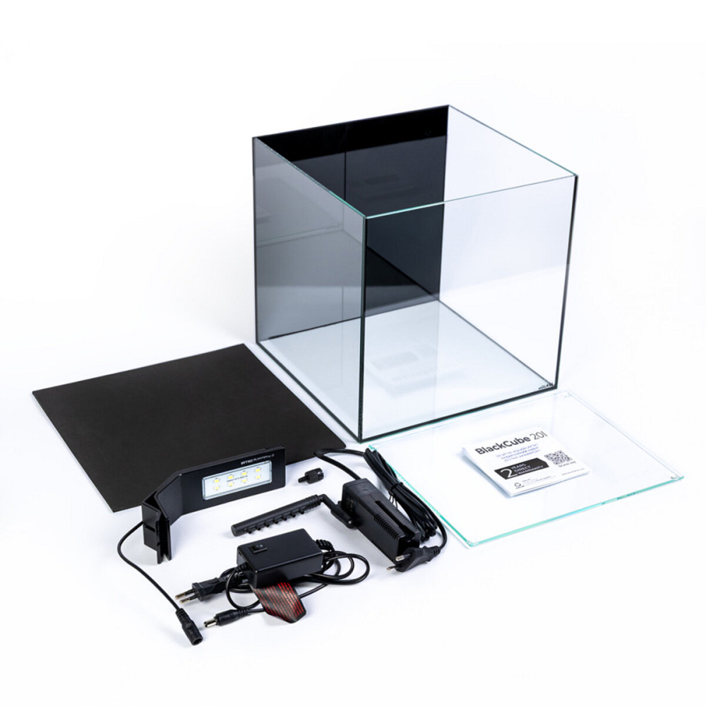 Аквариумный набор BlackCube 20 литров, с черной задней стенкой, 27х27х27 см, стекло 4 мм. Киев - изображение 4