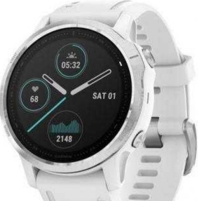 Смарт-Часи Спортивний годинник Garmin Fenix 6S Silver with White Band Київ - фото 2