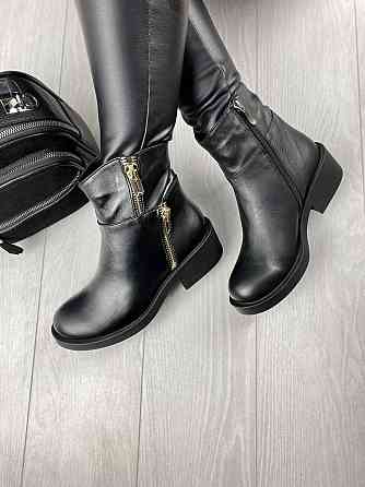 Injers Жіночі черевики INJERS чорні натуральна шкіра висота 13см розмір 37 (2909) Коломия