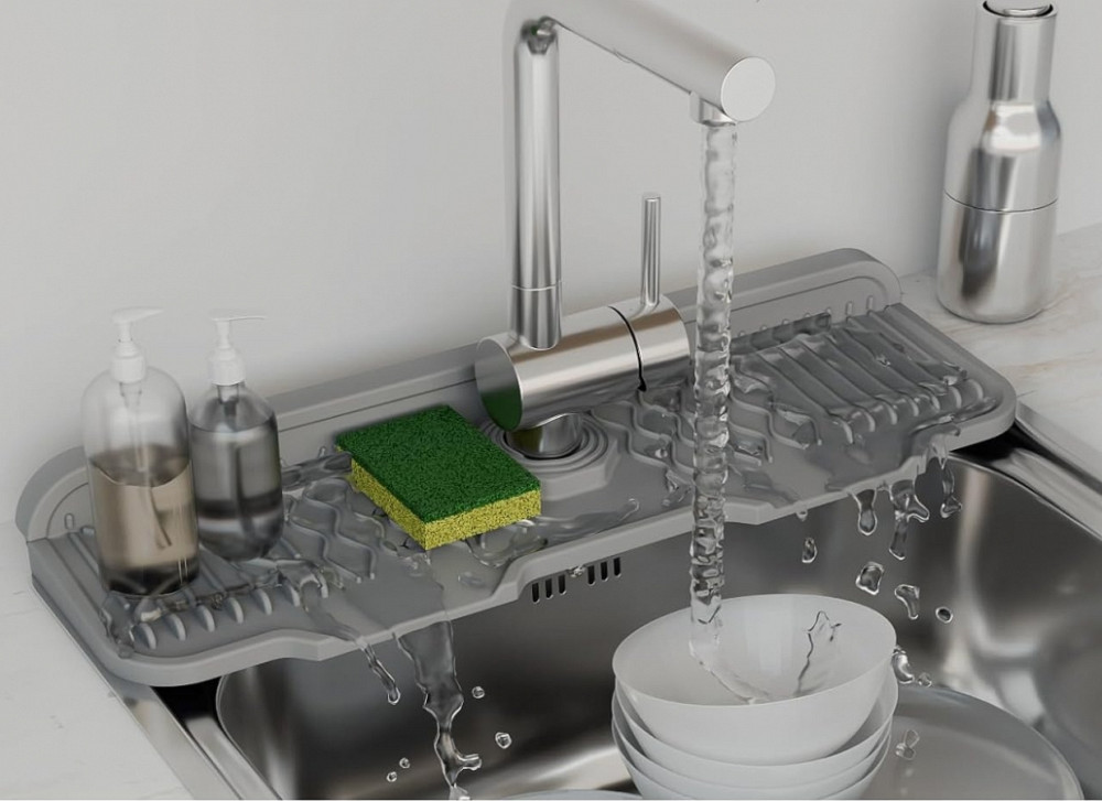 Силиконовый коврик под кран для слива воды в раковину 36*14 см Винница - изображение 2