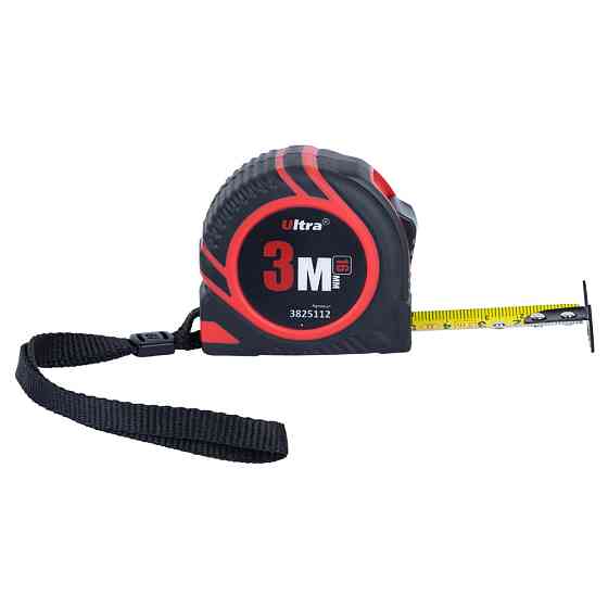 Ultra Рулетка обрезиненная с нейлоновым покрытием полотна 3м×16мм ULTRA (3825112) Київ