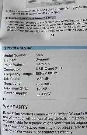Новий Стрімінговий мікрофон Fifine AM8 RGB XLR Динамічний Геймерський. Київ