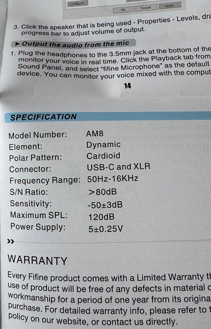 Новий Стрімінговий мікрофон Fifine AM8 RGB XLR Динамічний Геймерський. Київ - фото 1