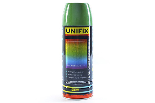 Емаль універсальна акрилова преміум RAL6002 зелений листовий глянець 400 мл UNIFIX Рівне - фото 1