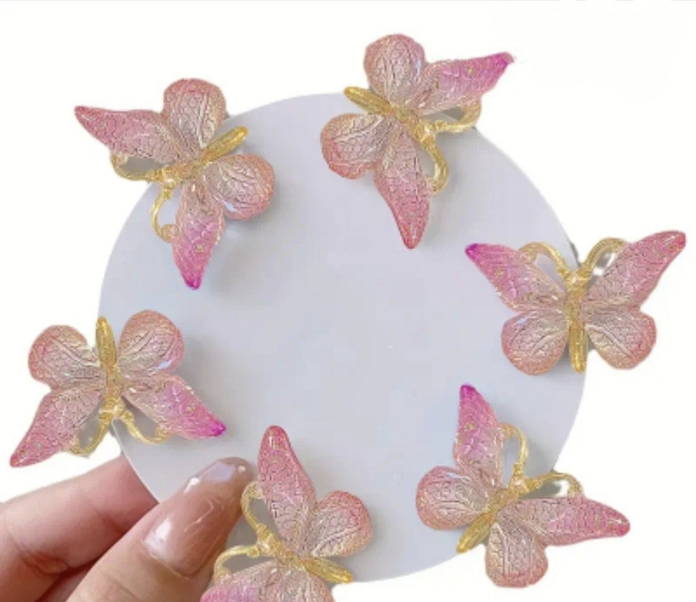 Затискач "Метелик" маленький Рожевий Сміла - фото 4