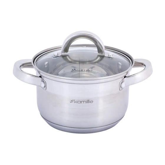 Набір каструль 12 предметів (ківш 1,8л/сковорідка d24см/каструлі 1,8/2,5/3,8/5,8л) 5634S KAMILLE Житомир