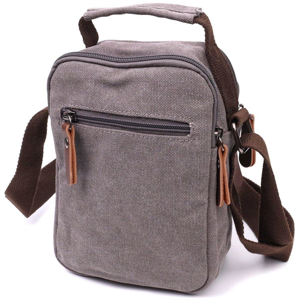 Невелика чоловіча сумка із щільного текстилю Сірий (Vintage) Київ - фото 12