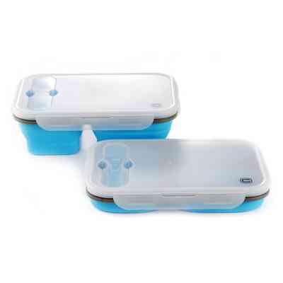 Ланч-бокс СИЛА складаний з кришкою-засувкою та ловилкою блакитний 350/350/650 мл (960567) Вінниця