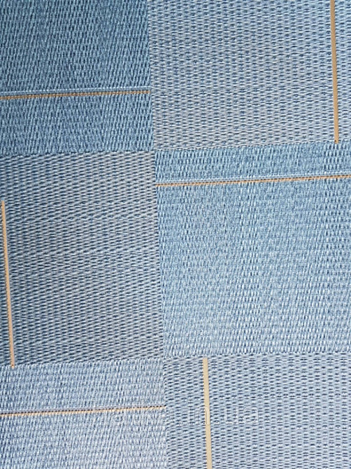 Шпалери вінілові на флізелін Sirpi AltaGamma Home 3 геометрія 3д бірюзові сині квадрати золотисті смуги Київ - фото 2