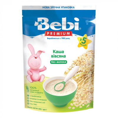 Детская каша Bebi Premium безмолочная Овсяная с 5 мес. 200 г (8606019654375) Винница - изображение 1