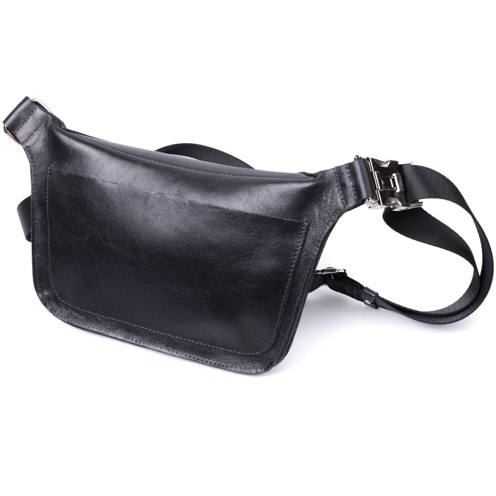 Шкіряна бананка унісекс Чорний (GRANDE PELLE) Київ - фото 6