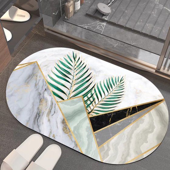 Килимок для душу та ванної кімнати м'який діатомітовий швидковисихаючий антиковзкий для кухні, передпокою 50х80 см BF-001 Кам'янець-Подільський