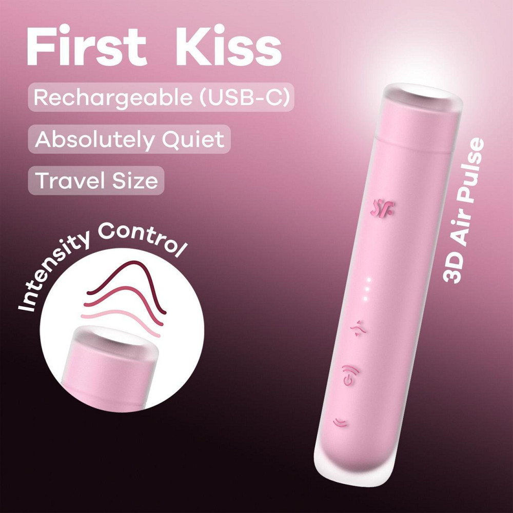 Вакуумний стимулятор Satisfyer First Kiss, технологія 3D Air Pulse, 30 режимів, подвійний силікон Sex Aura Київ - фото 6