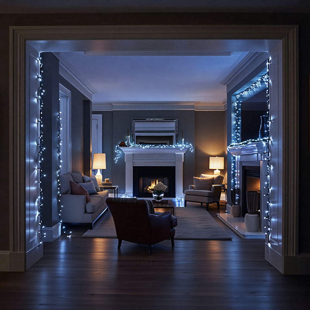 Garlando Новорічна гірлянда кімнатна нитка 14 м 160 LED кімнатна гірлянда чорний провід Біле св Коломия - фото 6