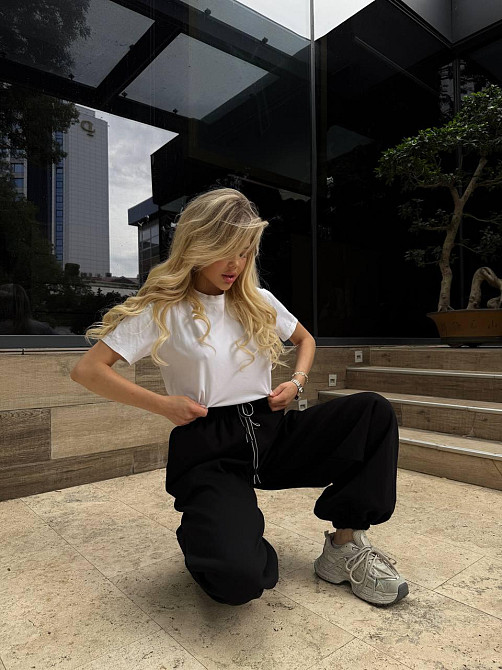 Жіночі стильні оверсайз штани турецька лакоста Одеса - фото 4