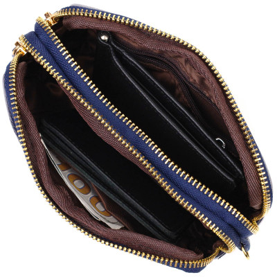 Сумка Vintage На два відділення з натуральної шкіри Синя (22089) Вінниця - фото 9