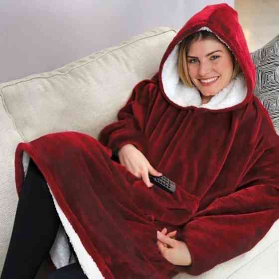 Толстовка плед флісова, Толстовка плед чоловіча, Рукоплед з рукавами, Snuggie з рукавами MH-15 Львів