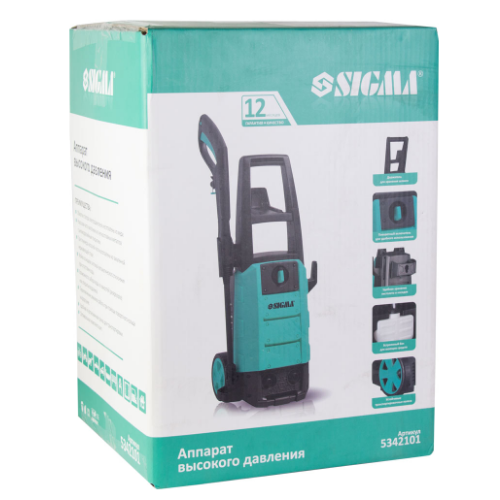 Мийка високого тиску 2000W 150 бар 7,2л/хв 5,5 м + турбонасадка SIGMA Житомир - изображение 4